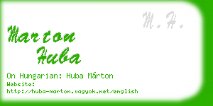 marton huba business card