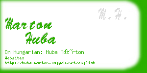 marton huba business card